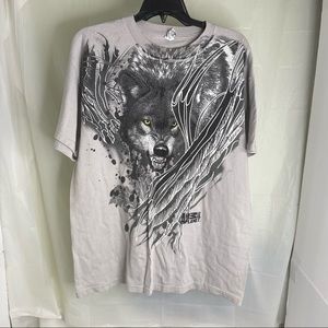 Wolf Graphic Tee Animal Planet Vintage Size Large